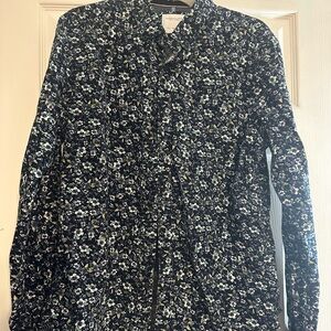 Denim & Flower Navy Floral Button Down Shirt